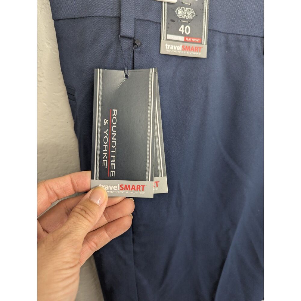 NWT Roundtree & Yorke Shorts Mens 40 TravelSmart Classic Fit Chino Stretch - Picture 5 of 6